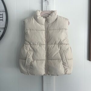 Zara Cream Puffer Vest for Kids